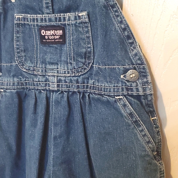 OshKosh B'gosh Denim Blue Overalls Baby Girl Size 18 Months - Picture 5 of 8